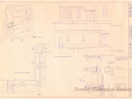 Blueprint - Historic Fort Wayne,
Visitor Center Barrier Free Ramp - 
Plans, Elevations, Details