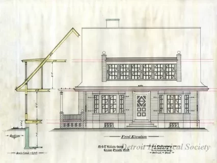 Drawing, Architectural - Front Elevation,
Woodward Ave. Side Elevation