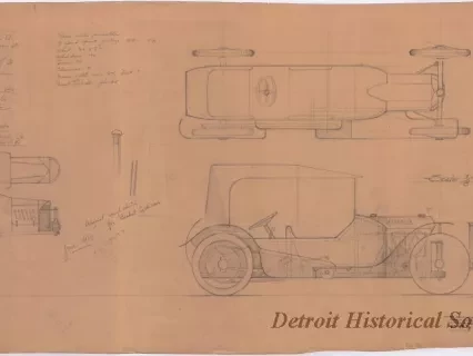 Drawing, Technical - Original Rough Sketch for Rocket Cyclecar