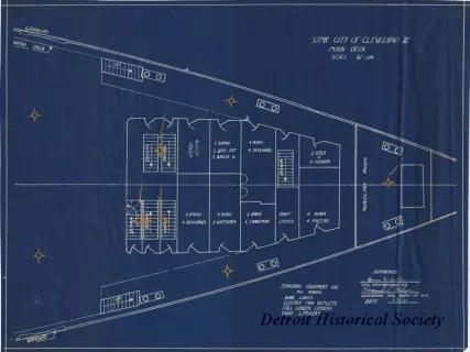 Blueprint - Stmr. City of Cleveland III,
Main Deck