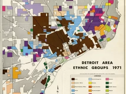 Map - Detroit Area Ethnic Groups 1971
