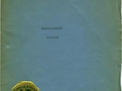 Report - Elmwood Cemetery Centennial Report 1846-1946