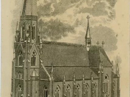 Lithograph - St. Joseph's Church, Detroit