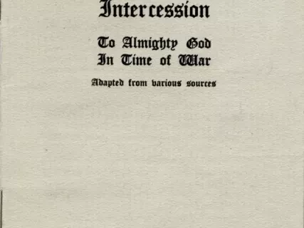 Booklet - A Form of Supplication and Intercession To Almighty God In Time of War