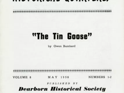 Journal - Dearborn Historical Quarterly, Volume 8, Numbers 1-2