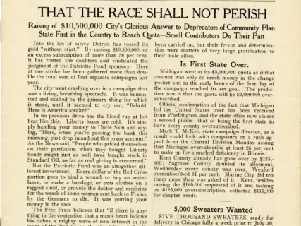 Newsletter - The News Letter, The American Red Cross, The Detroit Chapter, Vol. I, No. 6