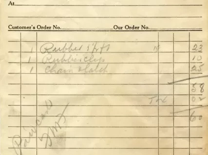 Receipt - A. J. Fisher, Inc.
Ship and Yacht Model Fittings