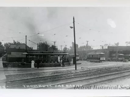 Print, Photographic - Trumbull Car Barns, Detroit Mich.
