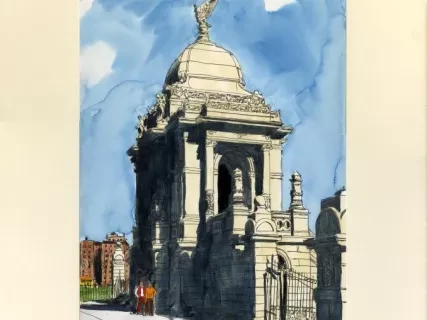 Lithograph - The Hurlbut Memorial Gate, Waterworks Park