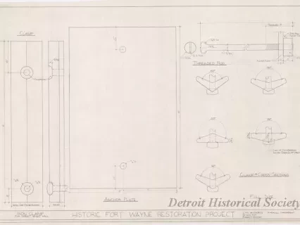 Drawing, Technical - Iron Clamp for Breast Height Wall,
Historic Fort Wayne Restoration Project