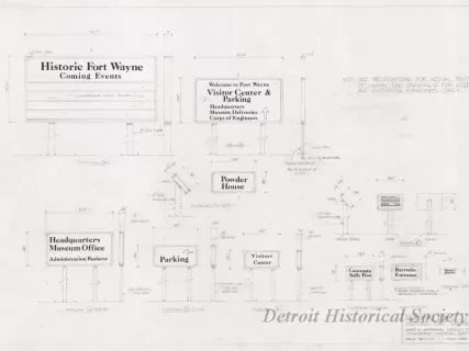 Drawing, Technical - Sign Types for Historic Fort Wayne