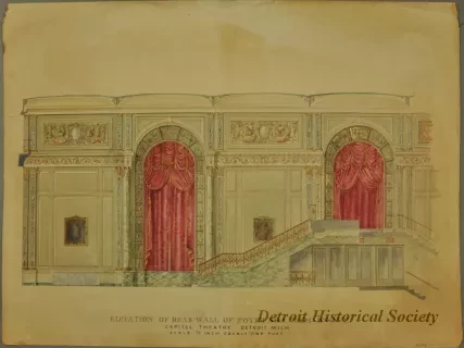 Elevation - Elevation of Rear Wall of Foyer No. 1 Madison Ave.