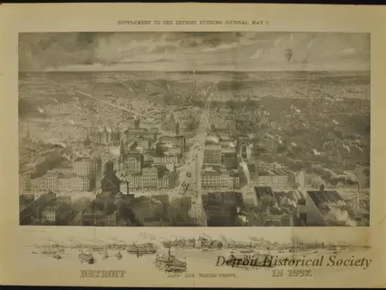 Lithograph - Detroit and it's Water-Front in 1887