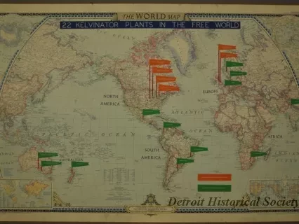 Map - 22 Kelvinator Plants in the Free World.
