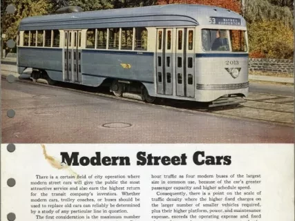 Pamphlet - Modern Streetcars