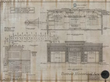 Drawing, Architectural - Garage Building for Grabow Brothers and Schubb, Owners,
Detroit, Michigan