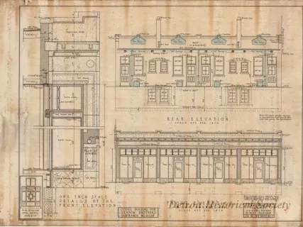 Drawing, Architectural - Store Building for Grabow Brothers, Hamtramck, Michigan