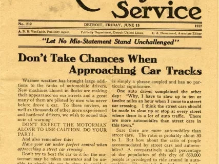 Newsletter - Electric Railway Service, No. 212