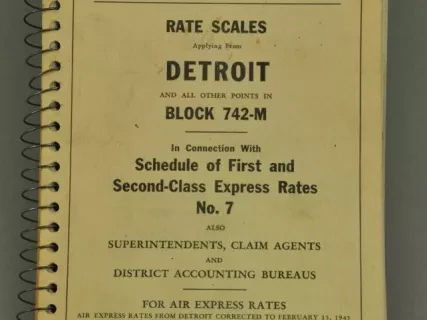 Directory - Railway Express Agency Rate Scales Applying From Detroit and All Other Points in Block 742-M In Connection with Schedule of First and Second-Class Express Rates No. 7 Also Superintendents, Claim Agents and District Accounting Bureaus, Fourth E
