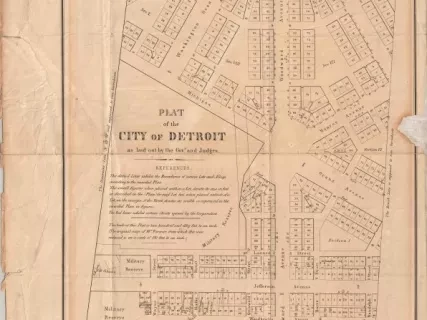 Plat - Plat of the City of Detroit as Laid Out by the Govr. and Judges