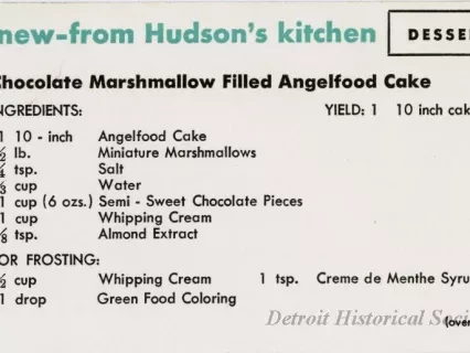 Recipe - New--From Hudson's Kitchen