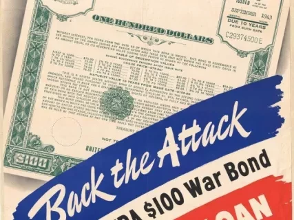 Poster - Back the Attack - Buy an Extra $100 War Bond, 3rd War Loan