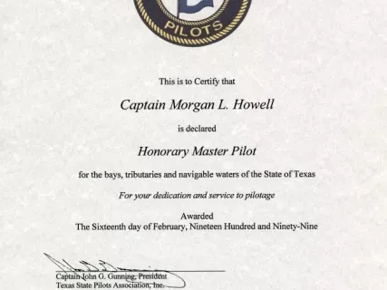 Certificate, Achievement - Texas State Pilots
