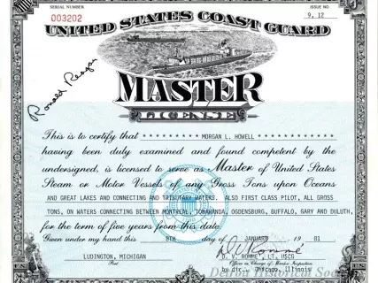 License, Occupational - United States Coast Guard Master License