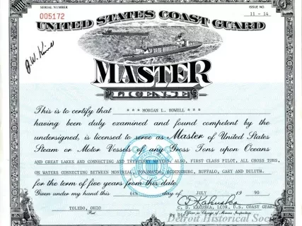 License, Occupational - United States Coast Guard Master License