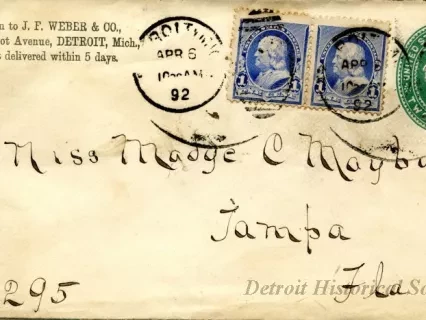 Envelope - J. F. Weber & Co.