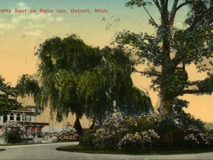 Postcard - A Pretty Spot on Belle Isle, Detroit, Mich.