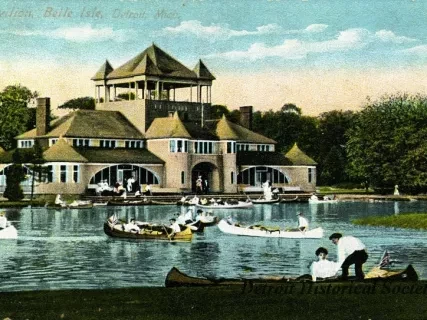 Postcard - Pavilion, Belle Isle, Detroit, Mich.