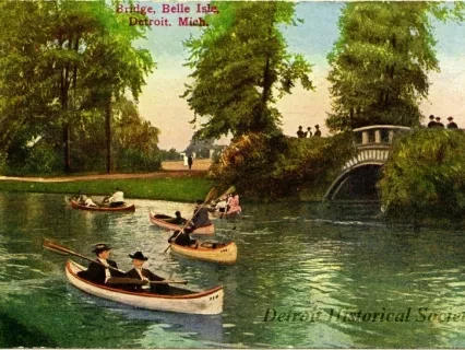Postcard - Bridge, Belle Isle, Detroit, Mich.