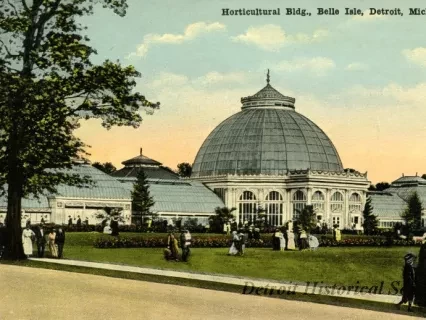 Postcard - Horticultural Bldg., Belle Isle, Detroit, Mich.