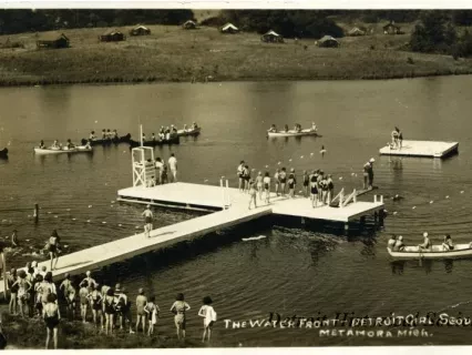 Postcard - The Water Front - Detroit Girl Scouts
Metamora, Mich.