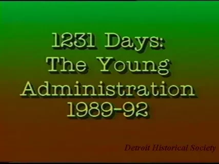 U-Matic - 1,231 Days, The Young Administration, Master Copy, 5/15/92, Do Not Erase