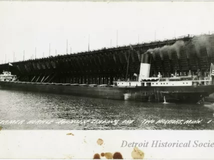 Postcard - Steamer HORACE JOHNSON Loading Ore Two Harbors, MINN. E-62