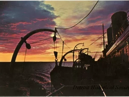 Postcard - Great Lakes Sunset View From Aboard the S.S. SOUTH AMERICAN