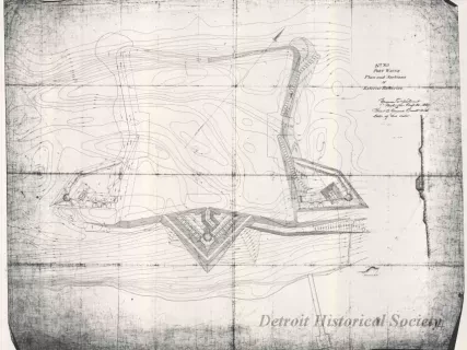 Drawing, Technical - No. XII, 
Fort Wayne, 
Plan and Section of Exterior Batteries