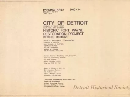 Blueprint - Parking Area DHS-34,
Historic Fort Wayne Restoration Project, Detroit, Michigan