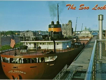 Postcard - The Soo Locks Sault Ste. Marie, Mich.