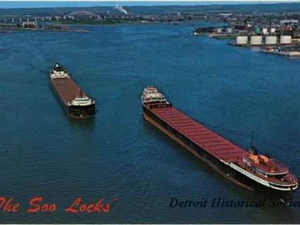 Postcard - The Soo Locks Sault Ste. Marie, Mich.
