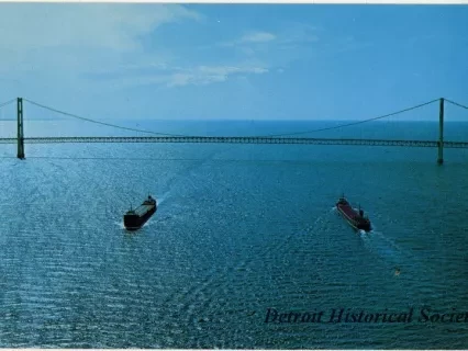 Postcard - The Mackinac Bridge Connecting Upper and Lower Peninsula