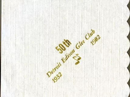 Napkin - Detroit Edison Glee Club, 1932-1982