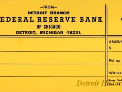 Tag, Shipping - Detroit Branch,
Federal Reserve Bank of Chicago