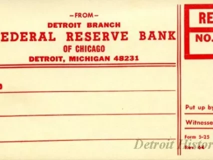 Tag, Shipping - Detroit Branch,
Federal Reserve Bank of Chicago