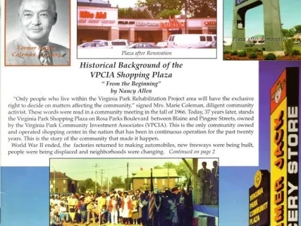 Newsletter - Virginia Park Community Investment Associates Shopping Plaza Newsletter