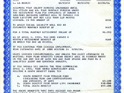 Statement, Financial - Dunbar & Sullivan Dredging Company Employees' Retirement Plan