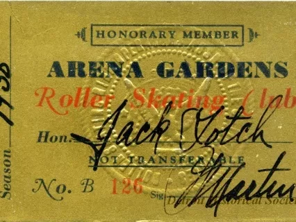 Card, Membership - Honorary Member
Arena Gardens