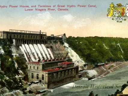Postcard - Hydro Power House and Terminus of Great Hydro Power Canal, 
Lower Niagara River, Canada